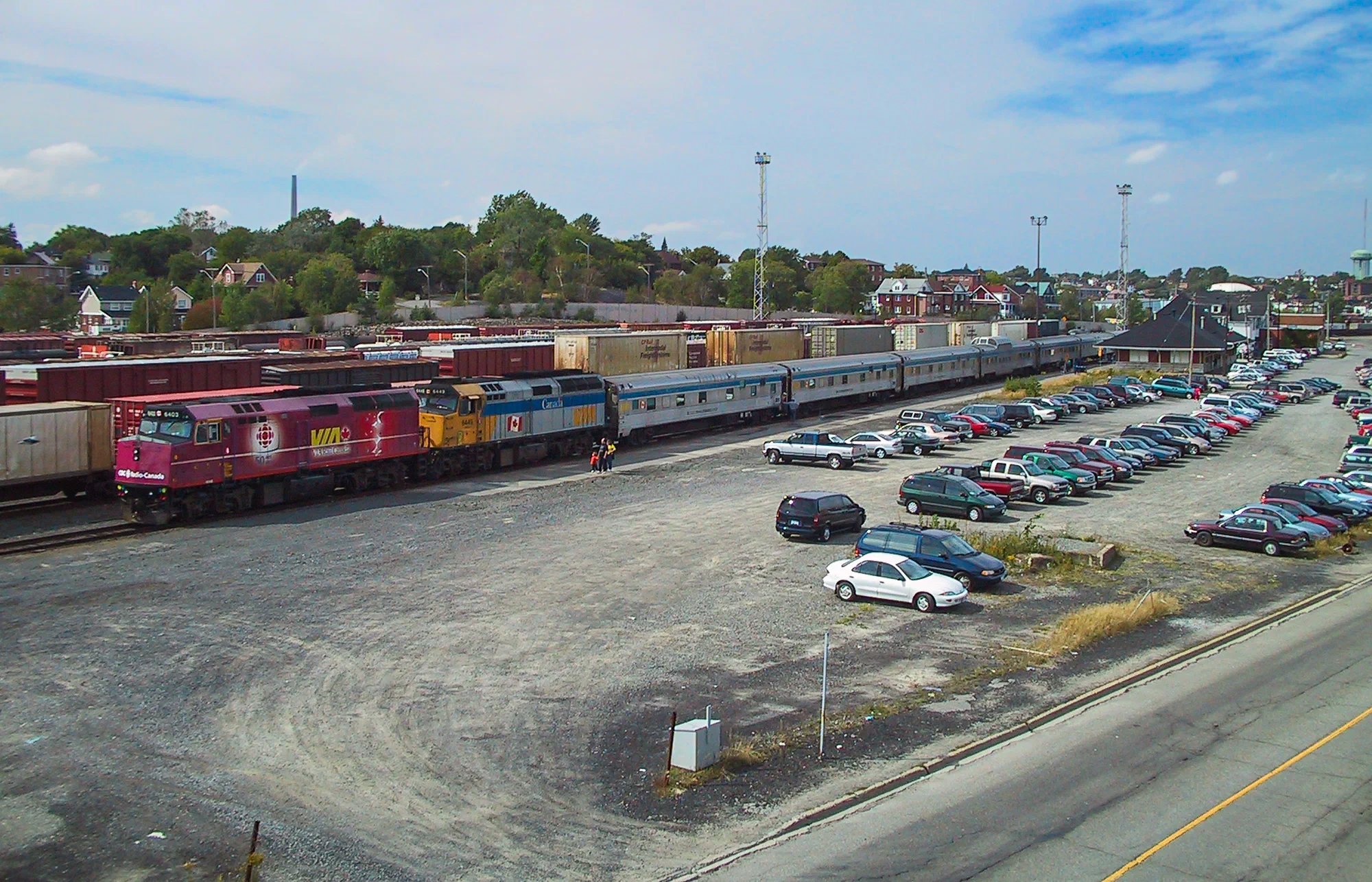CBC TV 50th Anniversary VIA Rail train in Sudbury