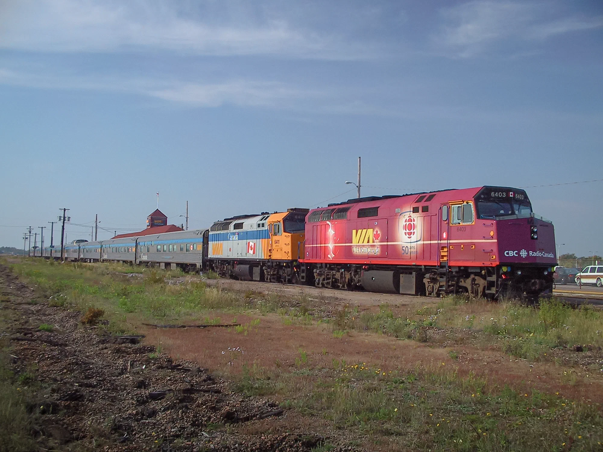 CBC TV 50th Anniversary VIA Rail Train at Moncton