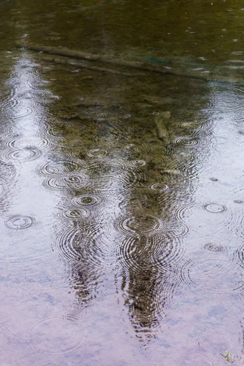 Raindrops on rivers