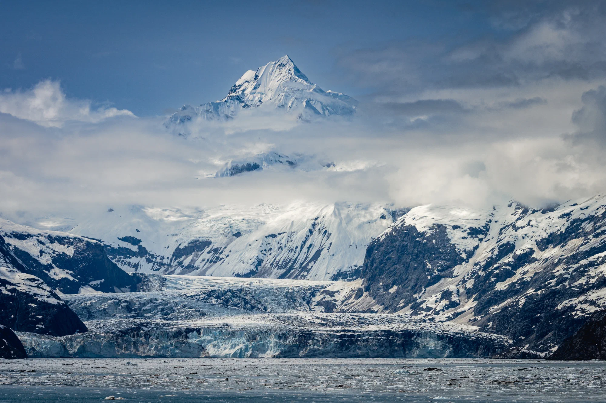 Mount Orville over Johns Hopkins Glacier