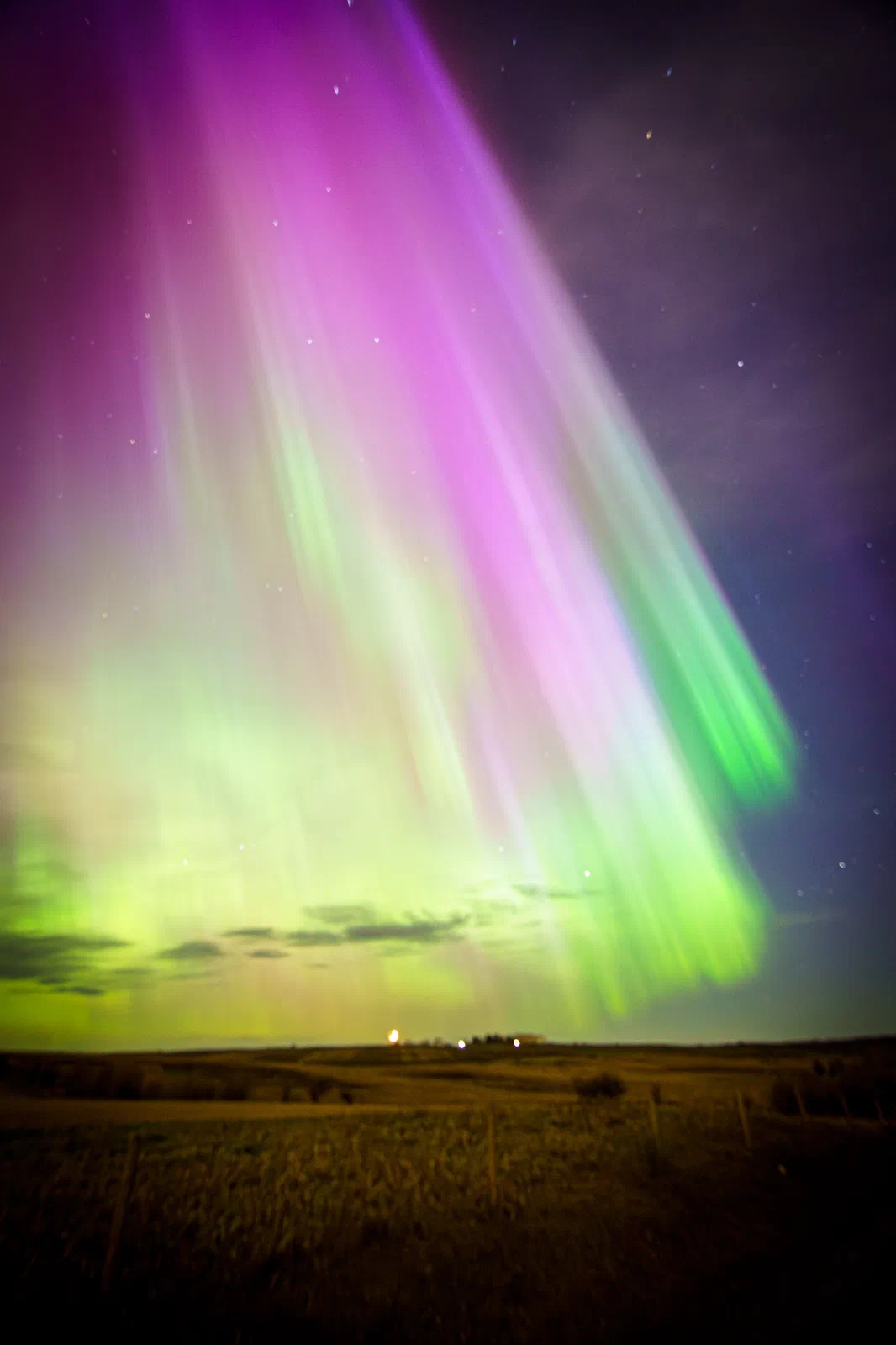 Streaks over the farmlands