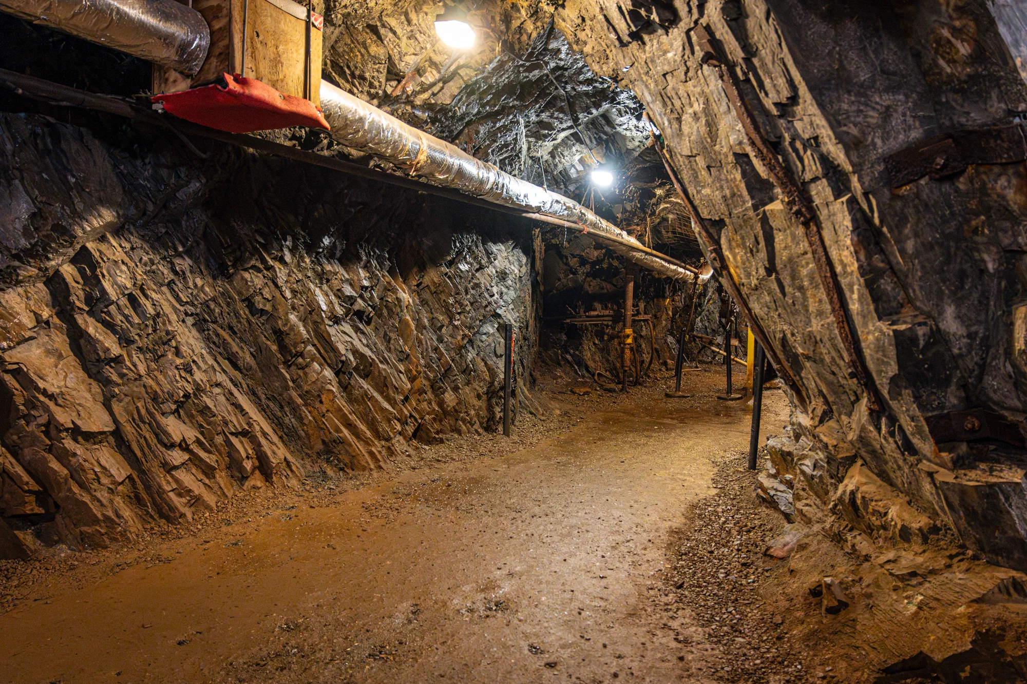 Inside a mine tunnel