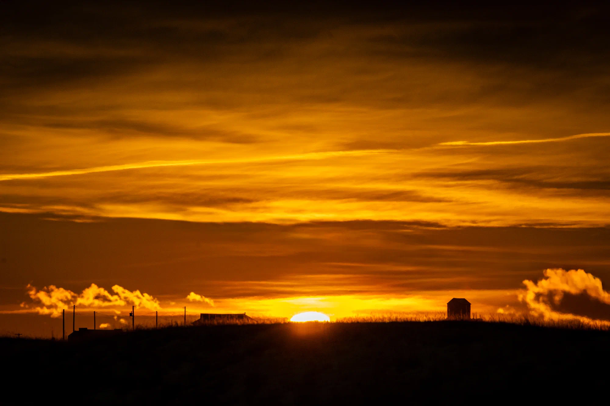 Intense sunset over Carmangay