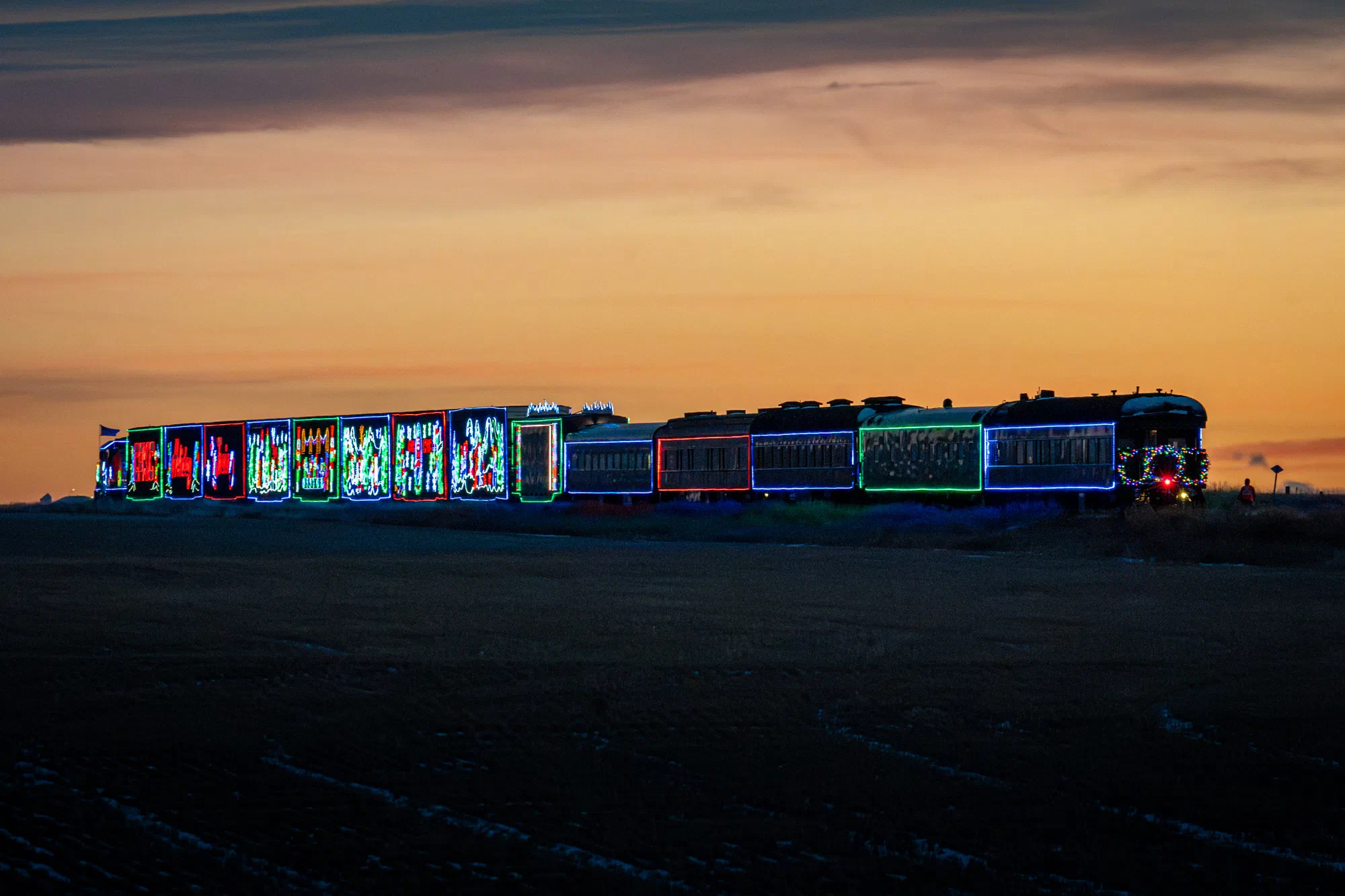 CPKC Holiday Train waits north of Barons