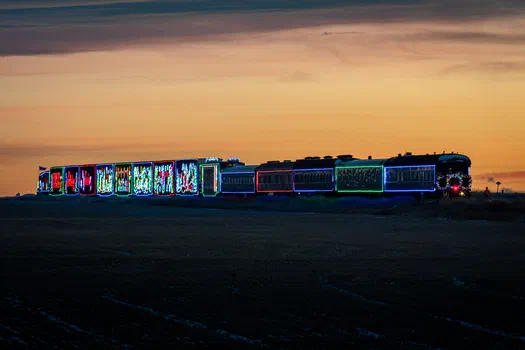 CPKC Holiday Train waits north of Barons CPKC Holiday Train waits north of Barons