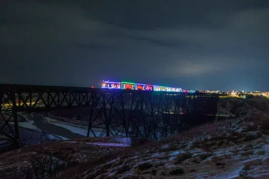CPKC Holiday Train illuminates the Oldman River valley CPKC Holiday Train illuminates the Oldman River valley