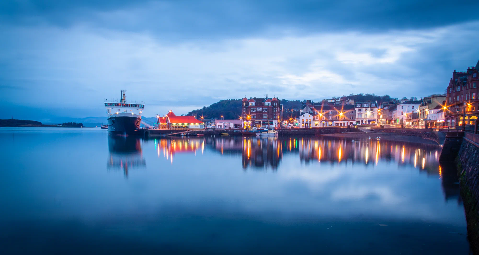Oban Harbour at Dusk
