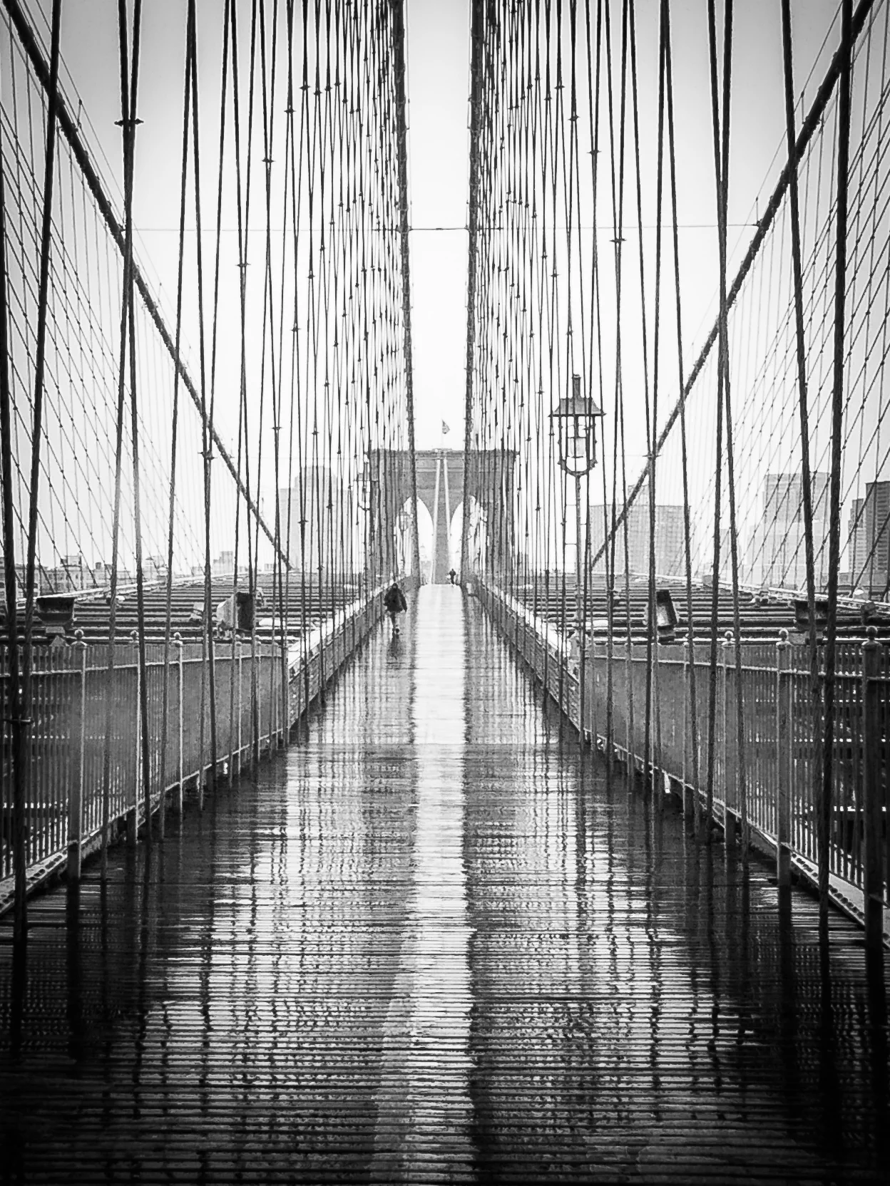 Reflection on the Brooklyn Bridge