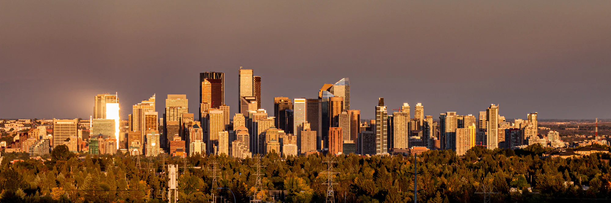Sunset on Downtown Calgary