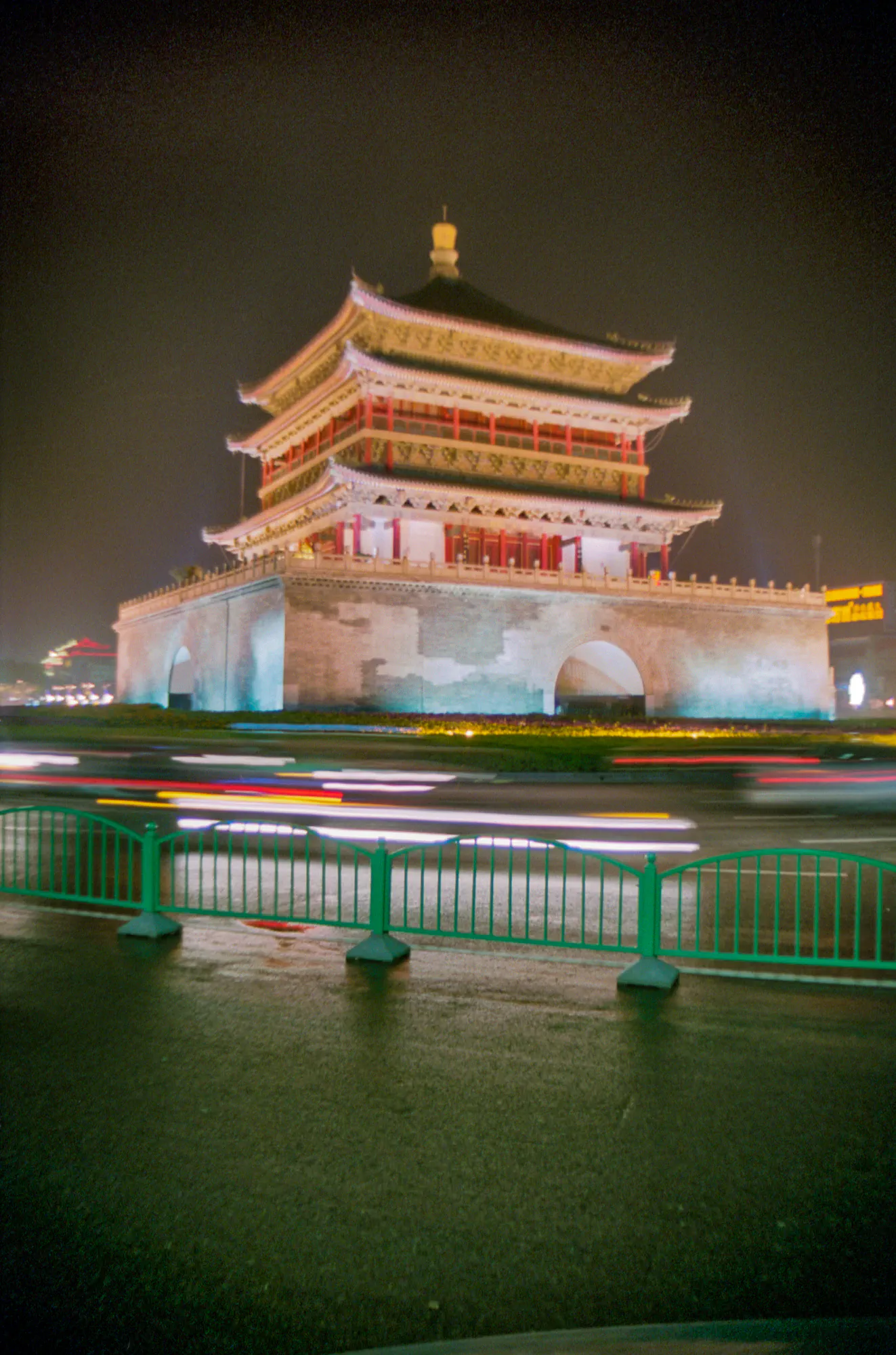 Bell and Drum Tower at night